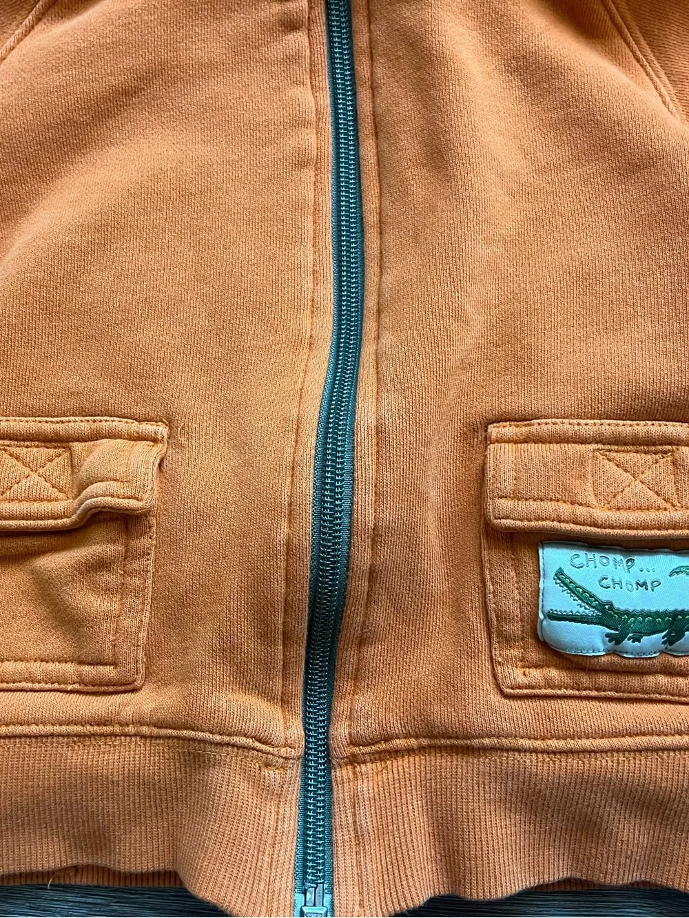 Gymboree Orange Hooded Zip-Up Jacket with Green Lining